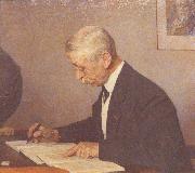Jan Veth Painting of J.C. Kapteyn at his desk oil painting on canvas